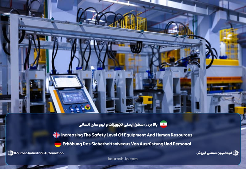 بالا بردن سطح ایمنی تجهیزات و نیروهای انسانی از مزایای اتوماسیون صنعتی